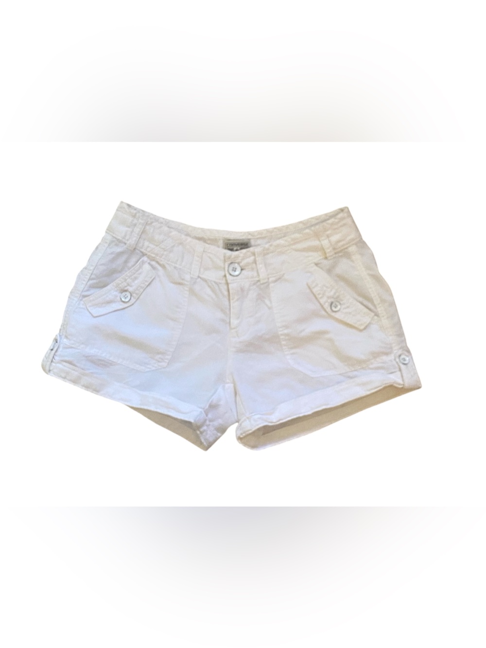 Converse Women's White Linen Blend Short Shorts Size 2